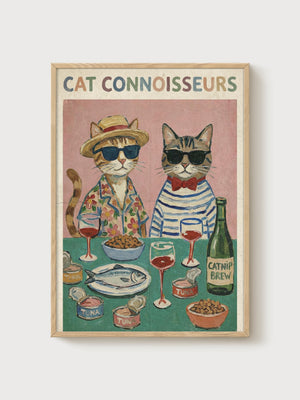 Funny Cat Poster poster in oak frame