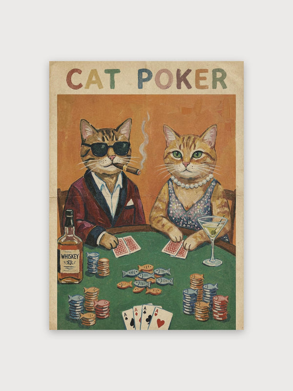 Cat Poker Vintage - Digital Download