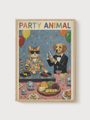 Funny Cat Poster poster in oak frame