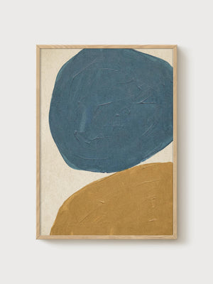 Mid Century Modern Wall Art poster in oak frame
