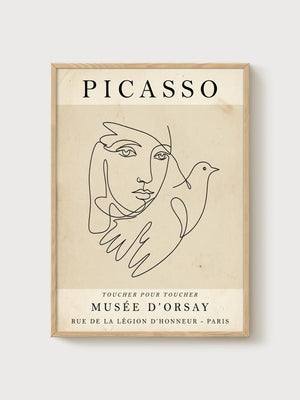 Pablo Picasso Print poster in oak frame