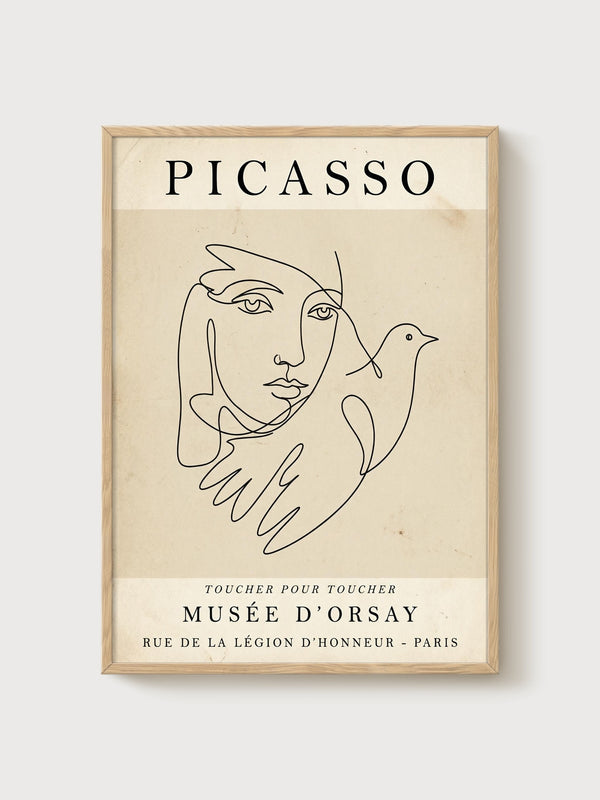 Pablo Picasso Print poster in oak frame