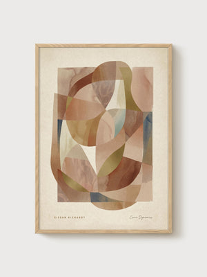 Mid Century Modern Wall Art poster in oak frame