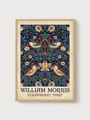 William Morris Print poster in oak frame