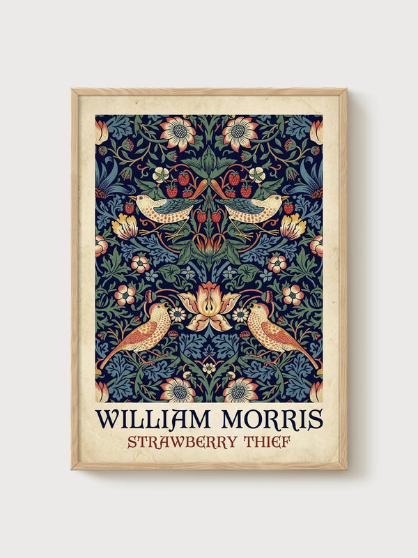 William Morris Print poster in oak frame