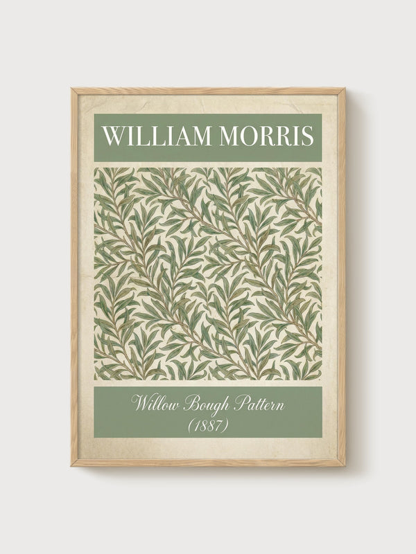 William Morris Print poster in oak frame