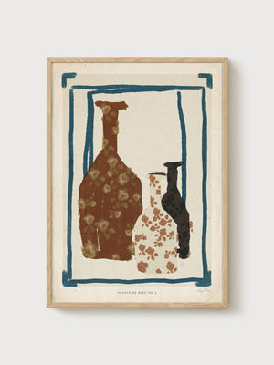 Vintage Still Life Print poster in oak frame