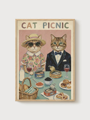 Funny Cat Poster poster in oak frame