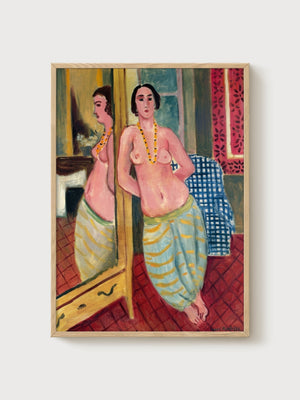 Henri Matisse Odalisque Reflected In A Mirror poster in oak frame