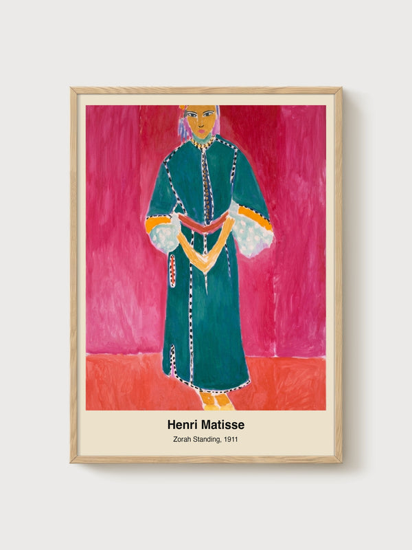 Zorah Standing Henri Matisse Print poster in oak frame