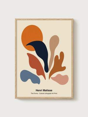 Henri Matisse Cut-Outs Print poster in oak frame