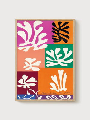 Henri Matisse Snow Flowers Print poster in oak frame
