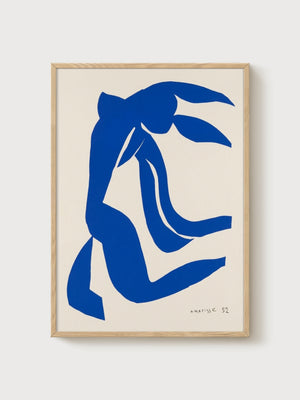 Henri Matisse Blue Hair Print poster in oak frame