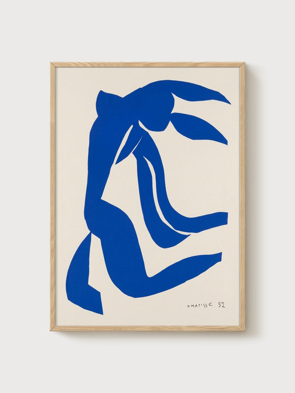 Henri Matisse Blue Hair Print poster in oak frame