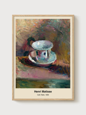 Henri Matisse Cafe Table Print poster in oak frame