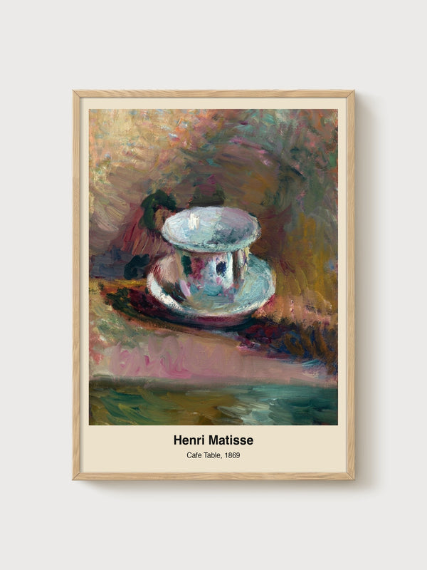 Henri Matisse Cafe Table Print poster in oak frame