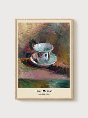 Henri Matisse Cafe Table Print poster in oak frame