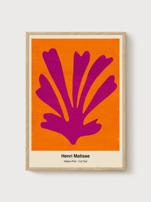Henri Matisse Yellow Pink Cut Out Print poster in oak frame