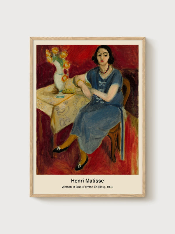 Henri Matisse Woman in Blue Print poster in oak frame