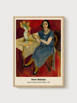 Henri Matisse Woman in Blue Print poster in oak frame