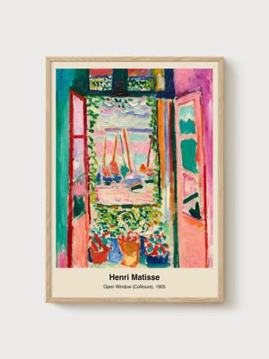 Henri Matisse Open Window Collioure Print poster in oak frame