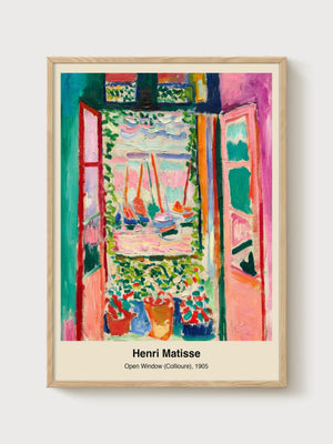 Henri Matisse Open Window Collioure Print poster in oak frame