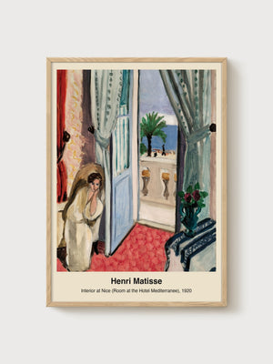 Henri Matisse Interior at Nice Print poster in oak frame