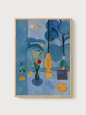 Henri Matisse The Blue Window Print poster in oak frame