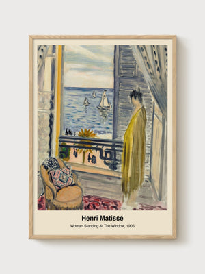 Henri Matisse Woman at the Window Print poster in oak frame