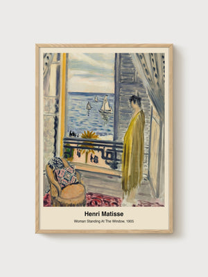 Henri Matisse Woman at the Window Print poster in oak frame