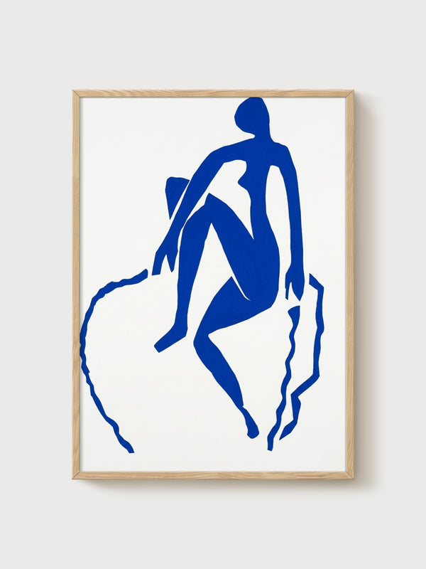 Henri Matisse Blue Nude Skipping Print poster in oak frame