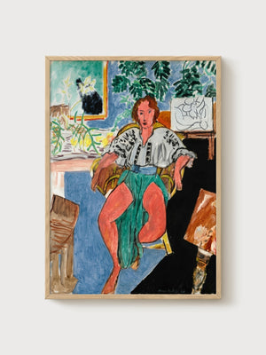 Henri Matisse Dancer Resting Print poster in oak frame