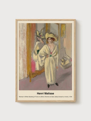 Henri Matisse Woman In White Print poster in oak frame