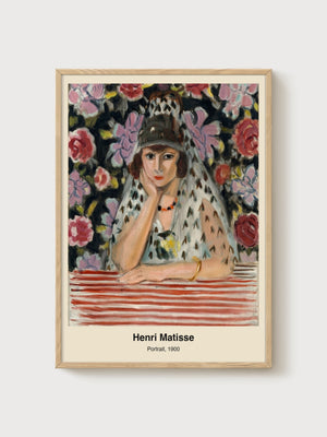 Henri Matisse Portrait Print poster in oak frame