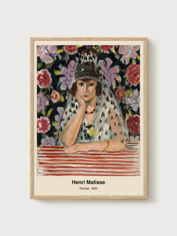 Henri Matisse Portrait Print poster in oak frame