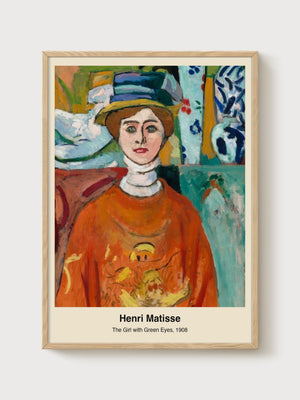 Henri Matisse The Girl with Green Eyes Print poster in oak frame