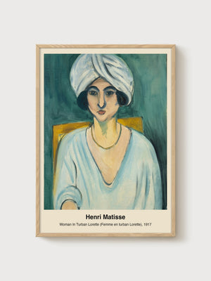 Henri Matisse Woman in Turban Lorette Print poster in oak frame