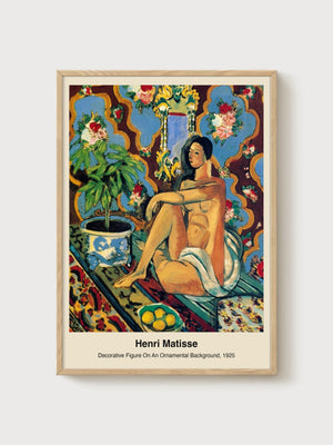 Henri Matisse Decorative Figure Print poster in oak frame