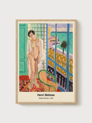 Henri Matisse Naked Woman Print poster in oak frame