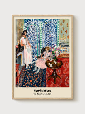 Henri Matisse The Moorish Screen Print poster in oak frame