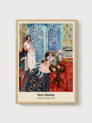 Henri Matisse The Moorish Screen Print poster in oak frame