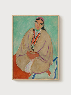 Henri Matisse Zorah In Yellow Print poster in oak frame