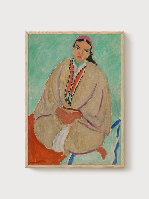 Henri Matisse Zorah In Yellow Print poster in oak frame