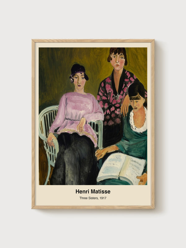 Henri Matisse Three Sisters Print poster in oak frame