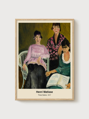 Henri Matisse Three Sisters Print poster in oak frame