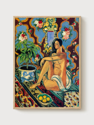 Henri Matisse Decorative Figure Print poster in oak frame