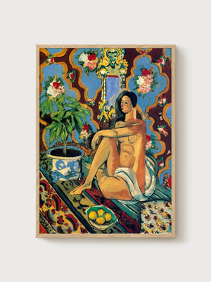 Henri Matisse Decorative Figure Print poster in oak frame