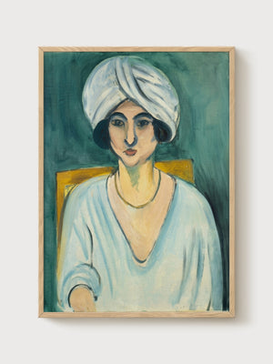 Henri Matisse Woman in Turban Lorette Print poster in oak frame