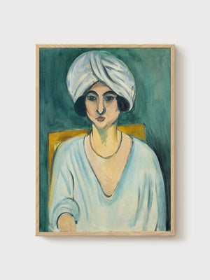 Henri Matisse Woman in Turban Lorette Print poster in oak frame