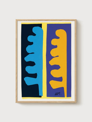 Henri Matisse Blue Bleue Print poster in oak frame